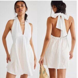 Free People Beach Dress Women's‎ Small Petite White Lucy Halter Mini Summer